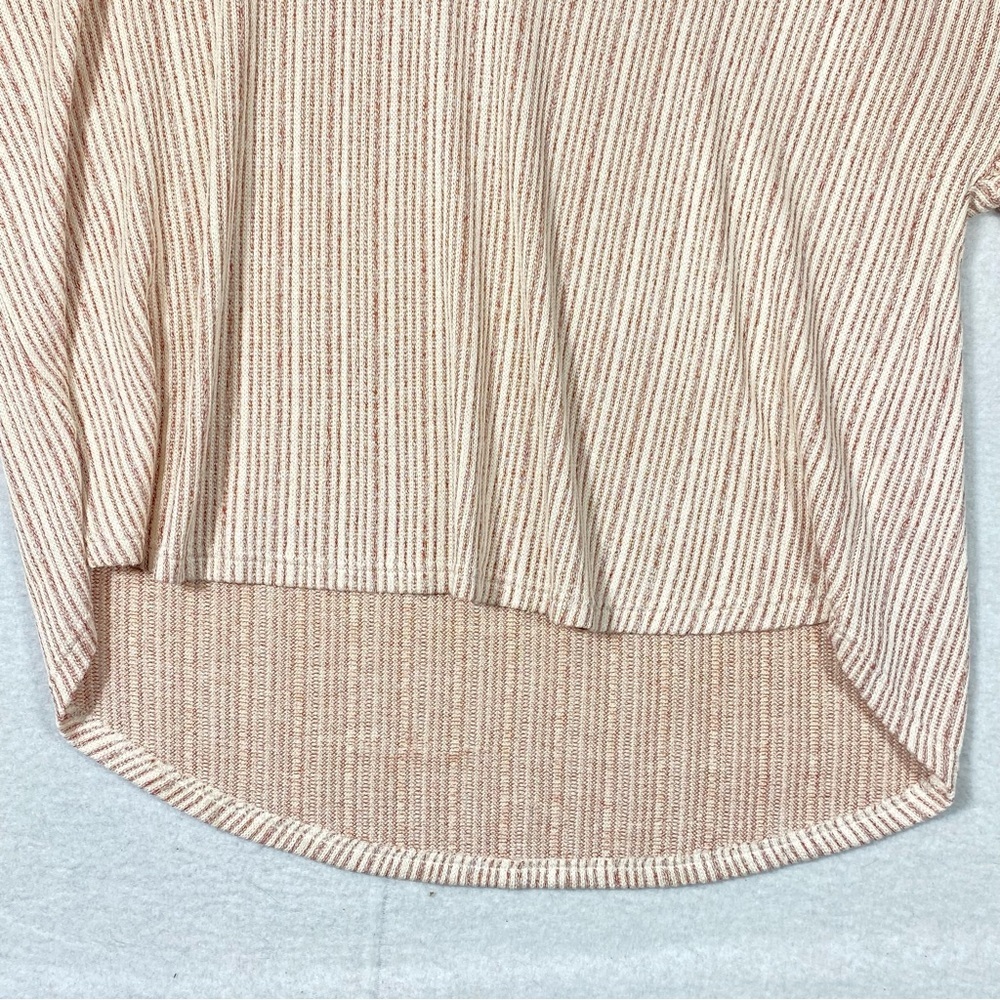 Grace + Karma Rib Top Women's 3X Rust Cream Striped V Neck Short Sleeve NWT - Picture 4 of 10